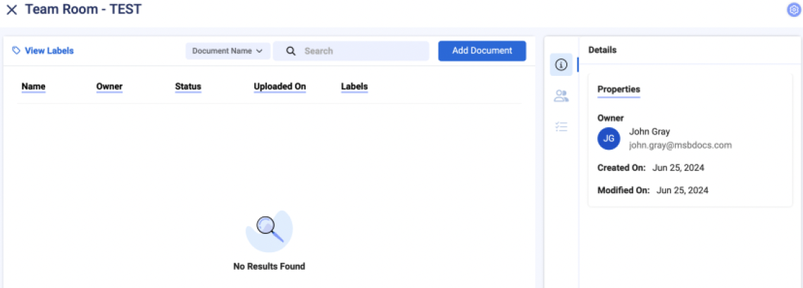 Enter Name, description and define other settings for Team Room.