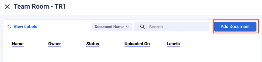 ‘Add New’ button on the top of the center panel (Document Panel)