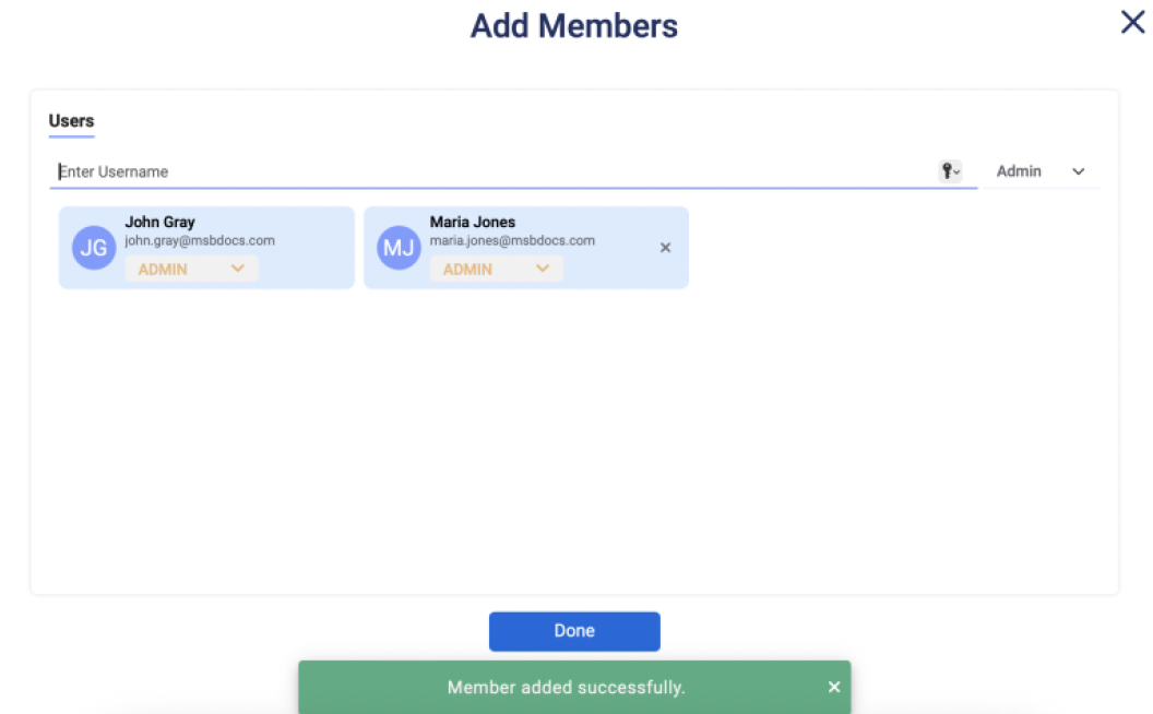 dialogue box that pops up begin typing in the field to add user